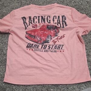 SHEIN Pink Racing Car Graphic Tee